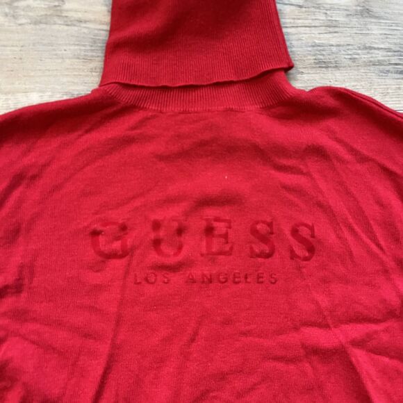 Guess Vintage Sweater Women's Small Turtleneck 90s Y2K Red Christmas Holiday - Picture 2 of 8